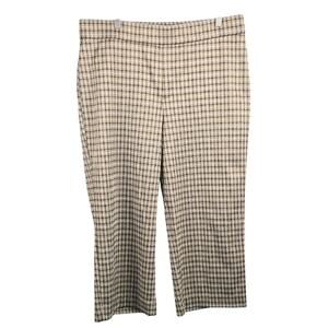 Issac Mizrahi Live! Plaid Ponte Cropped Wide Leg Pants Size 16